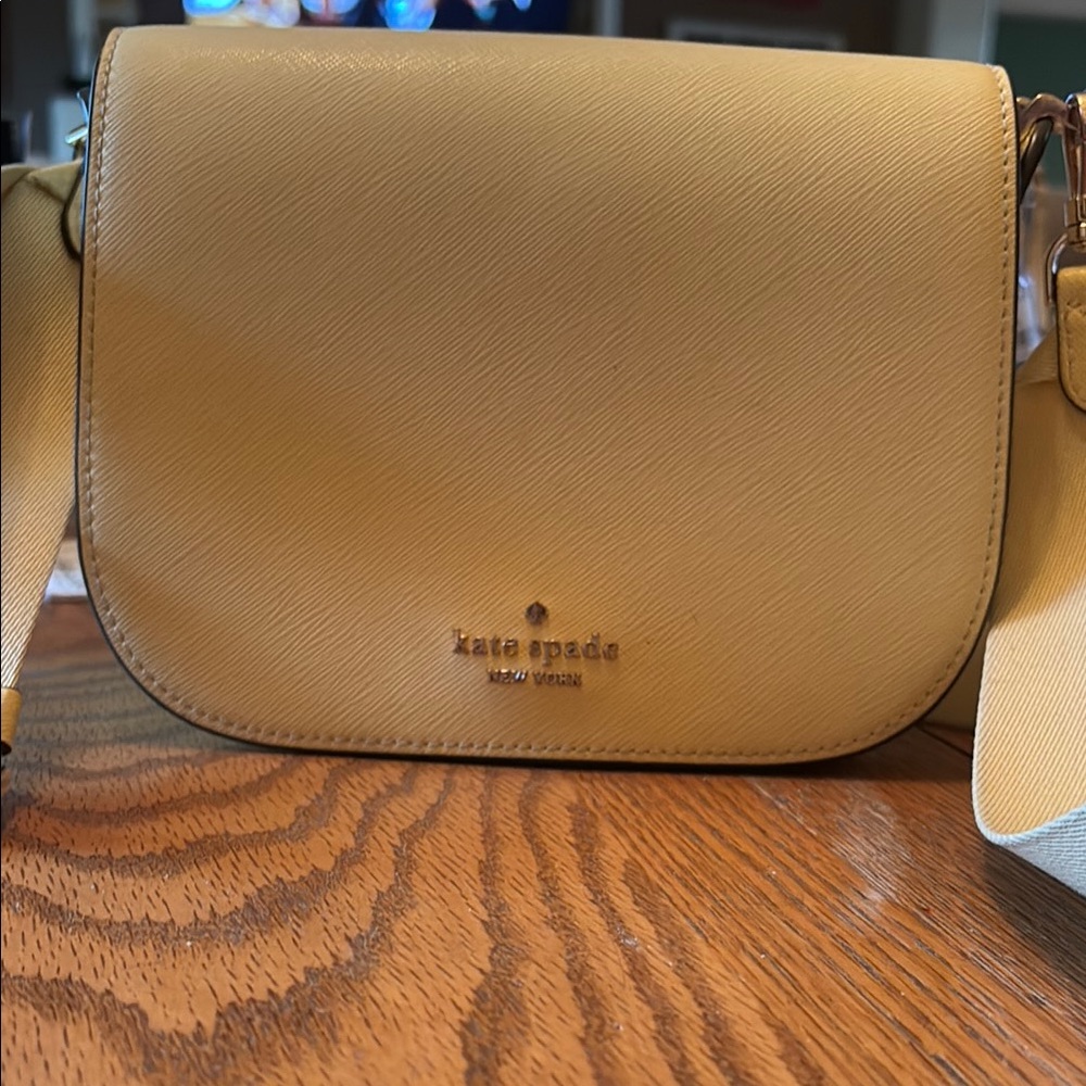 Kate Spade Yellow Crossbody Bag with Flap Closure